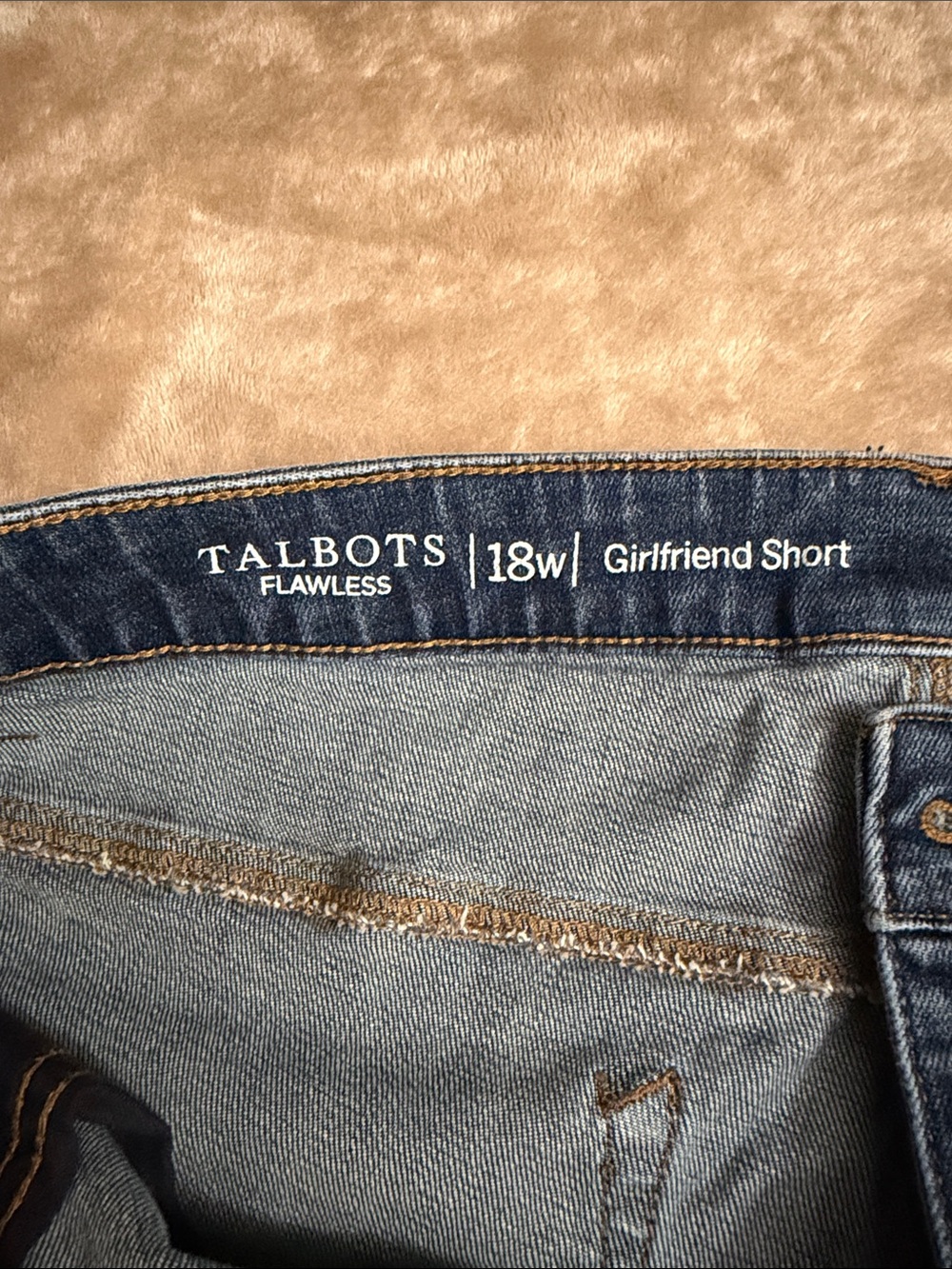 Talbots Dark Blue Frayed Cut Off Hem Denim Shorts - Picture 2 of 7